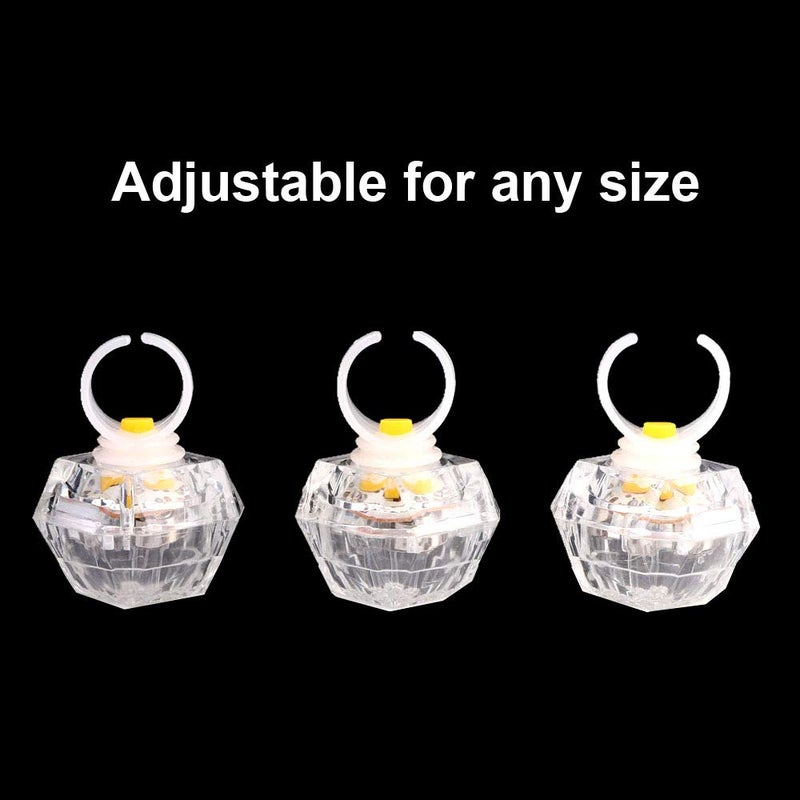 DAOKEY LED Light up Rings Toys, White Led Bumpy Rings for Birthday Bachelorette Bridal Shower Gatsby Party Favors, Clear Case 10 Pack - Image 4