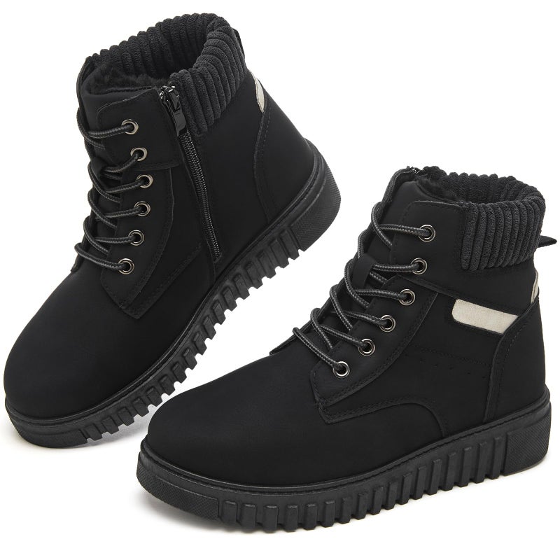 Shupua Women's Ankle Boots & Booties Waterproof Boots for Women Black Hiking Boots Women Combat Non Slip Snow Boots for Outdoor Work(Black.us7) - Image 1