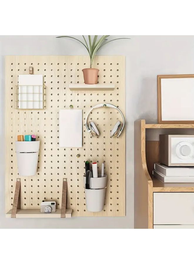 White 10pcs Hole Board Storage Cups Set with Hooks for Organizing Tools Office Garage - Image 5