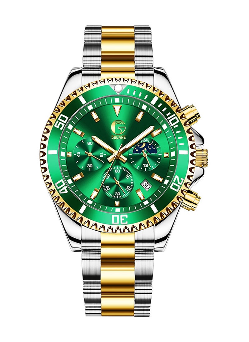 Gsquare Men's Analog Quartz Green Dial Stainless Steel Watch-2870  - Image 1