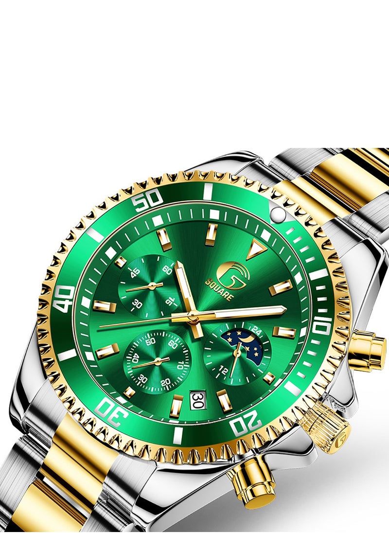 Gsquare Men's Analog Quartz Green Dial Stainless Steel Watch-2870  - Image 2