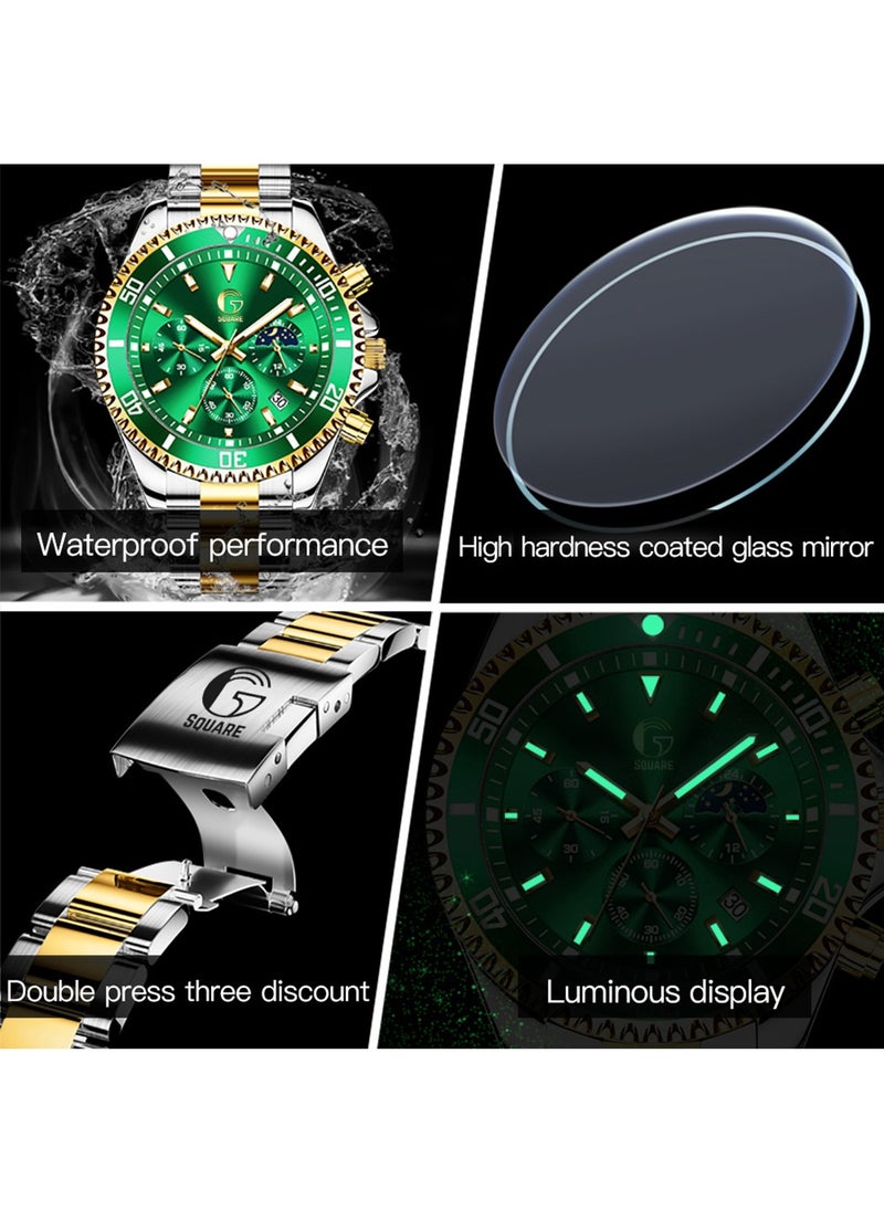 Gsquare Men's Analog Quartz Green Dial Stainless Steel Watch-2870  - Image 5