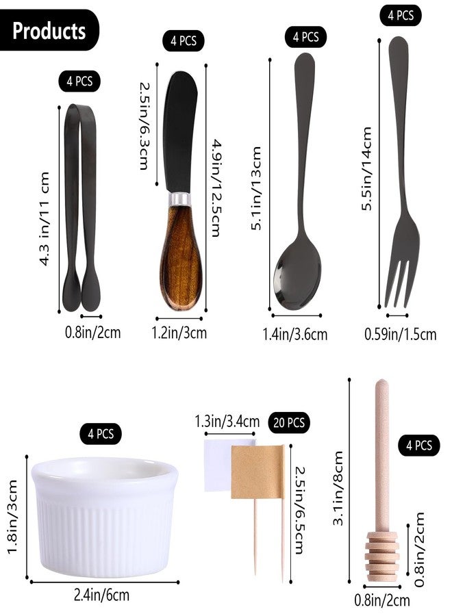 GUZE-US Charcuterie Accessories(25 Psc), Cheese Spreaders For Charcuterie Board, Mini Serving Spoons, Blank Toothpick Flags, Bowl For Christmas Pastry Making, forks And Mini Serving Tongs - Image 2