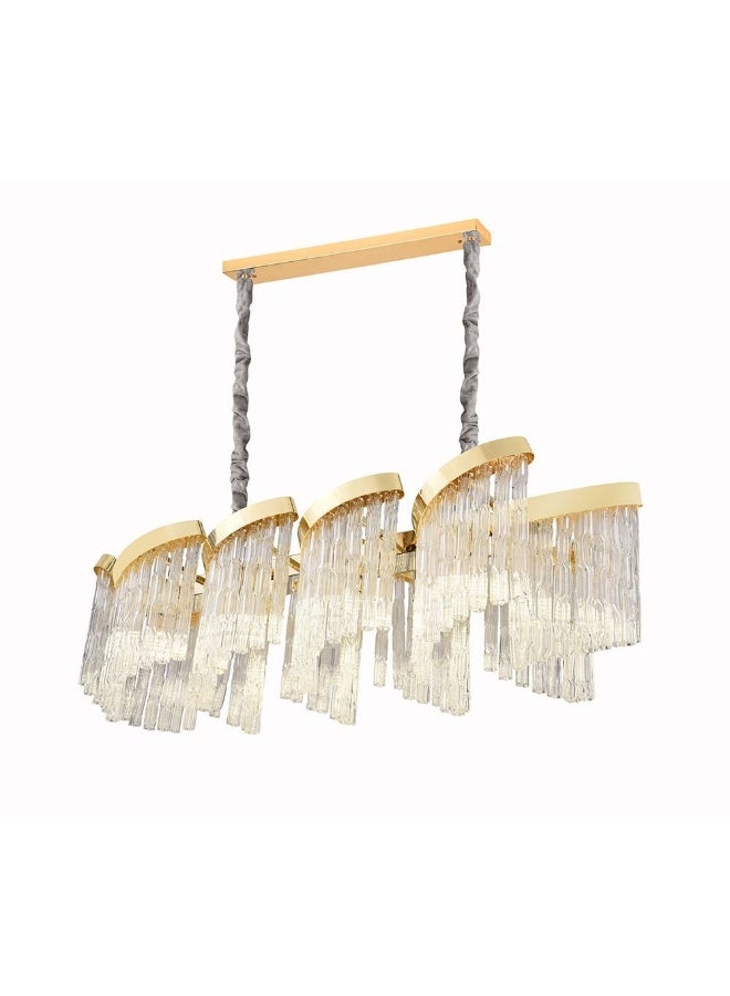 DANUBE HOME Danube Home Hani Crystal Chandelier For Dining Room| 12- Lights Indoor Lighting Fixture With E14 Socket| Metal Frame With Gold Finish| Hanging Lights|Ceiling Lights| Pandent Light| (1 Year Warranty) 