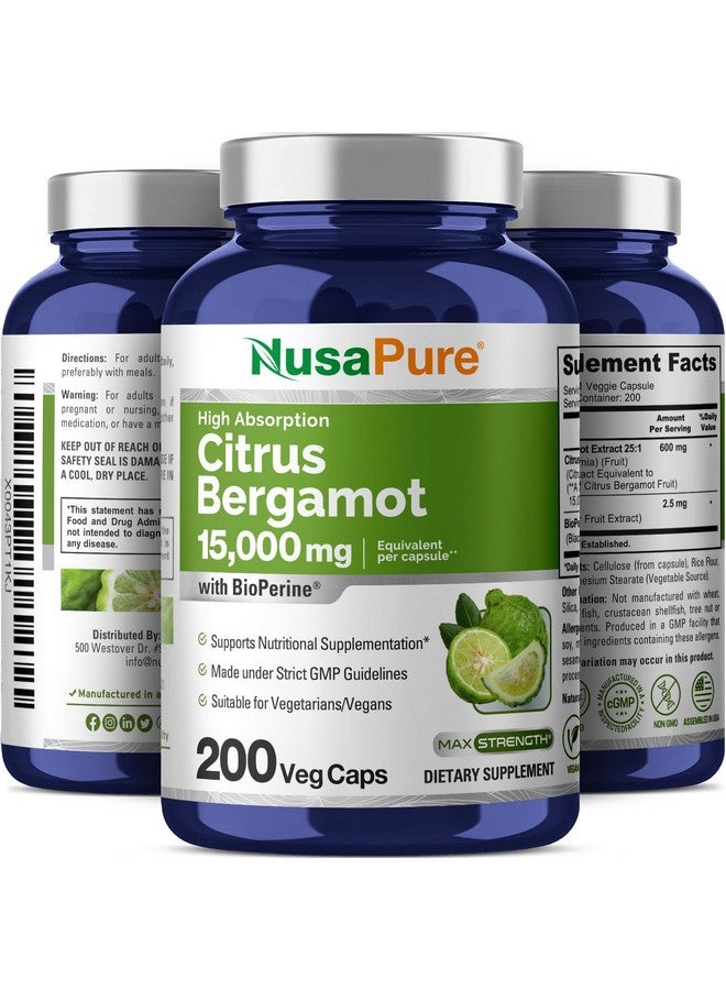 نوسابيور كبسولات نوسابيور بنكهة البرغموت الحمضي ١٥٠٠٠ مجم، ٢٠٠ كبسولة - مستخلص البرغموت بنسبة ٢٥:١ - ٢٠٠ حصة، بيوبيرين، نباتي، غير معدل وراثيًا - Image 3