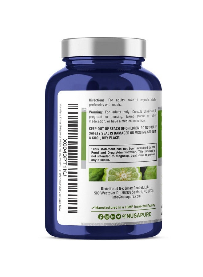 نوسابيور كبسولات نوسابيور بنكهة البرغموت الحمضي ١٥٠٠٠ مجم، ٢٠٠ كبسولة - مستخلص البرغموت بنسبة ٢٥:١ - ٢٠٠ حصة، بيوبيرين، نباتي، غير معدل وراثيًا - Image 2