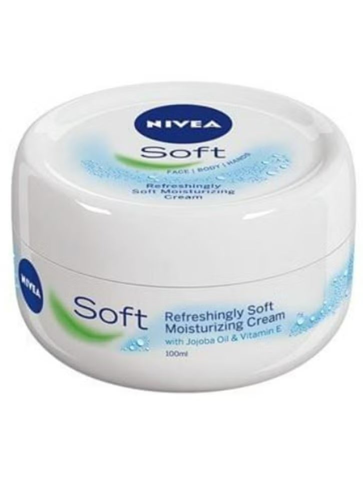 Nivea Moisturising Cream, Soft Refreshing Jar 100ml - Image 1