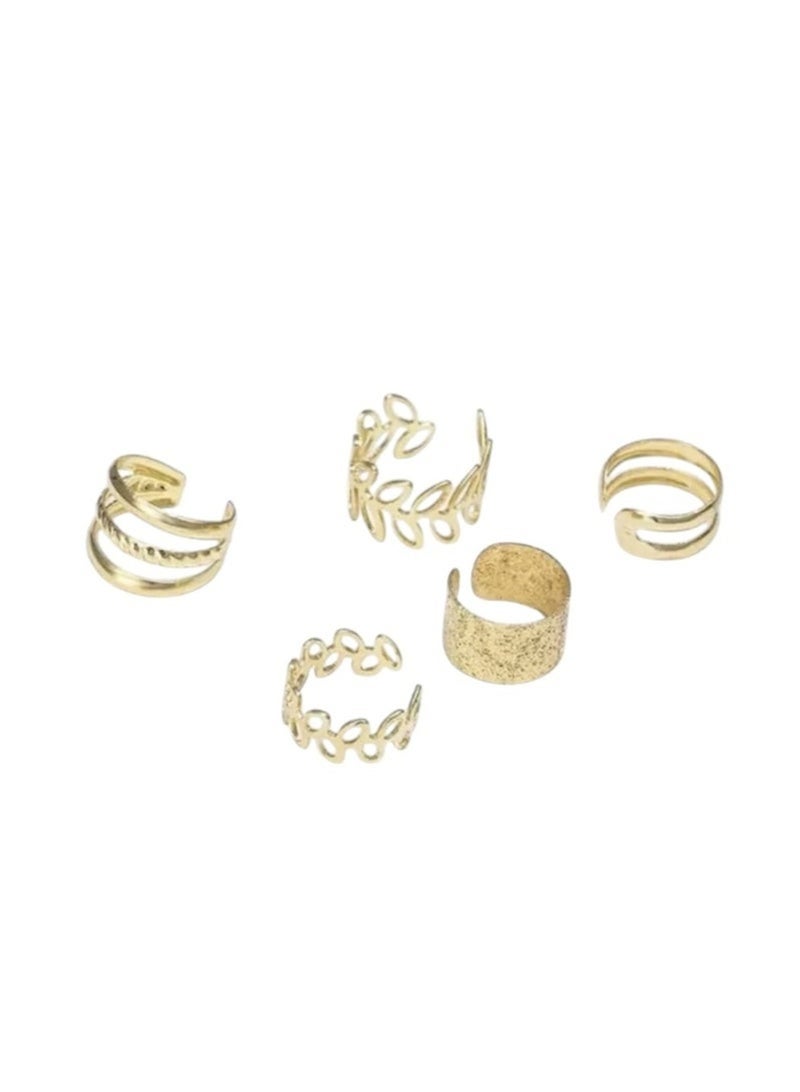 يوجا اقراط اذن وهمية بدون ثقوب مجموعة من 5 قطع تصميميات مختلفة مشبك أذن اقراط - Image 5