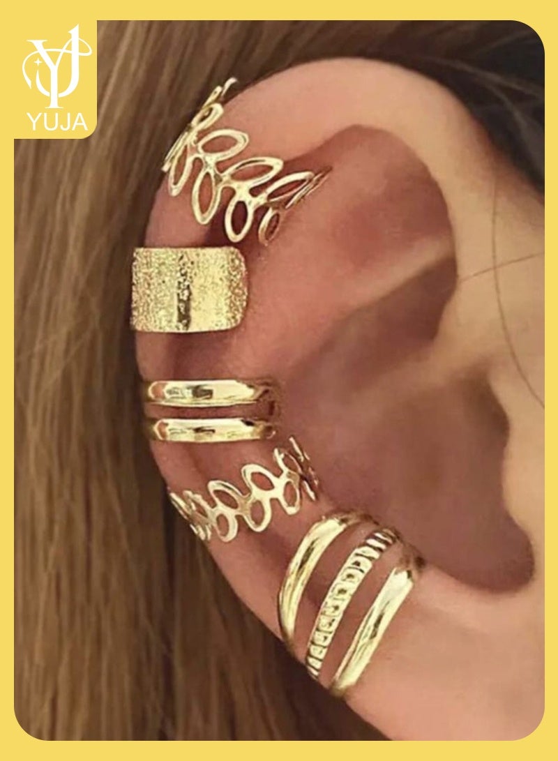 يوجا اقراط اذن وهمية بدون ثقوب مجموعة من 5 قطع تصميميات مختلفة مشبك أذن اقراط - Image 1