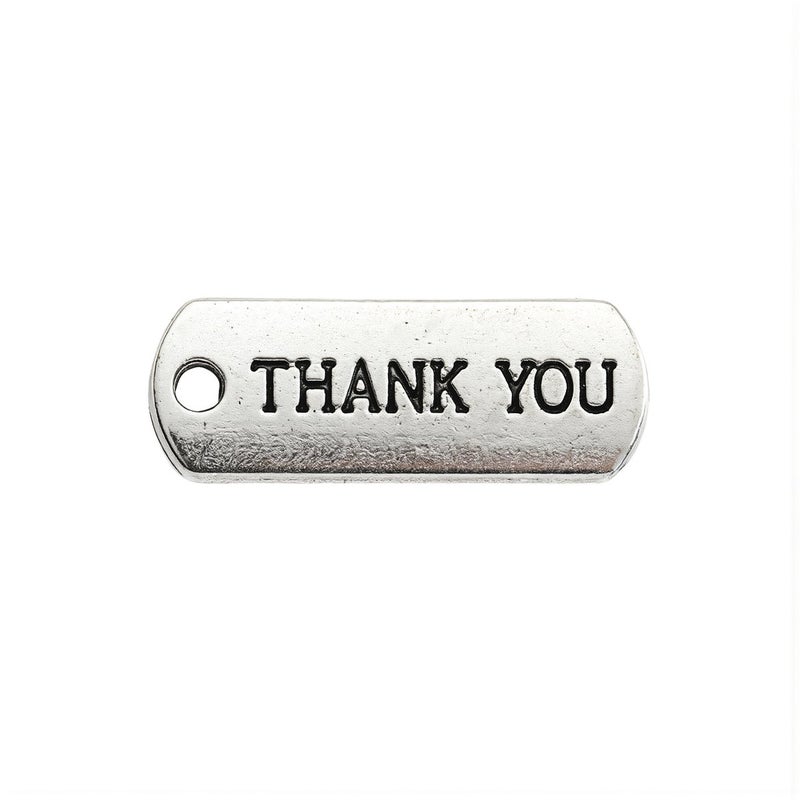 Smooth Edge Thank You Charm No Sharp Burr Engraved Jewelry Making Part - Image 2