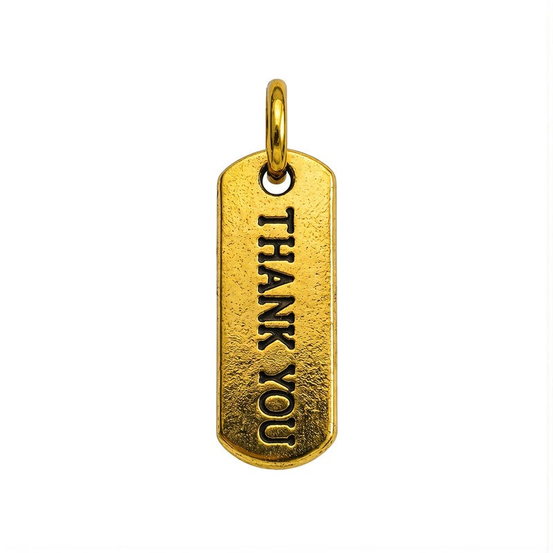 Smooth Edge Thank You Charm No Sharp Burr Engraved Jewelry Making Part - Image 3