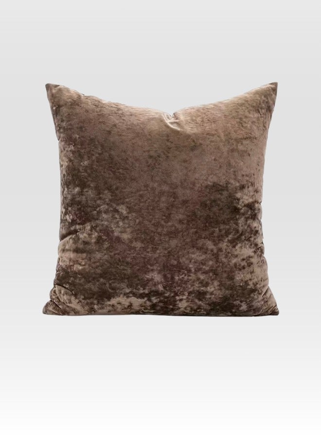 LUNA Home 1 Piece 45*45cm Size, Velvet Cushion Cover, Brown color - Image 1
