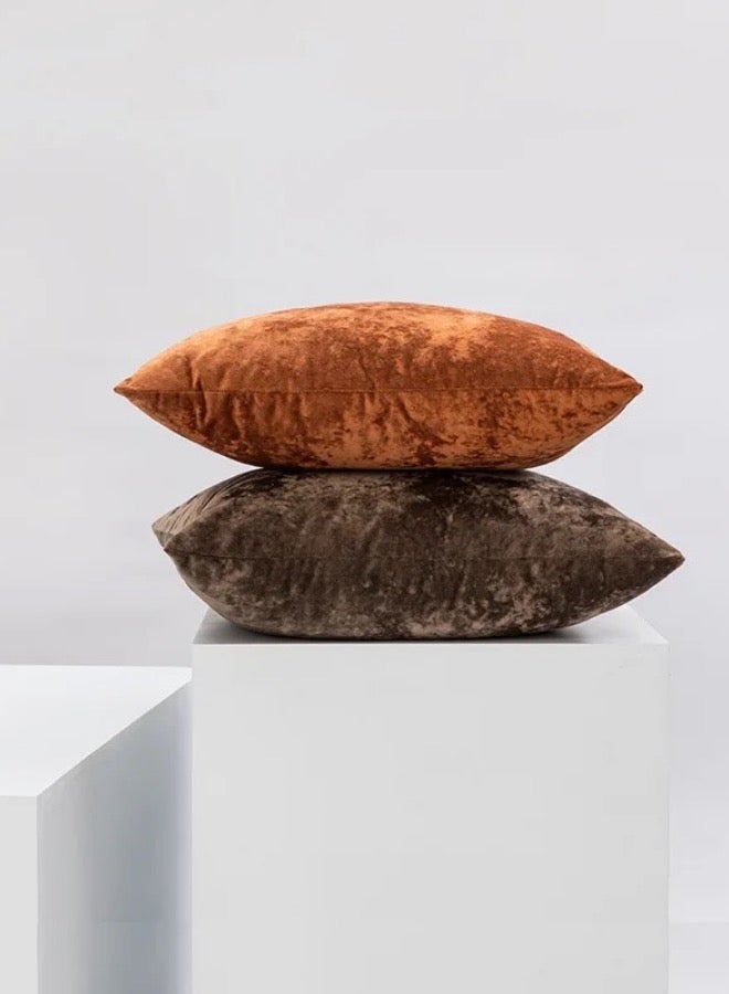LUNA Home 1 Piece 45*45cm Size, Velvet Cushion Cover, Brown color - Image 2