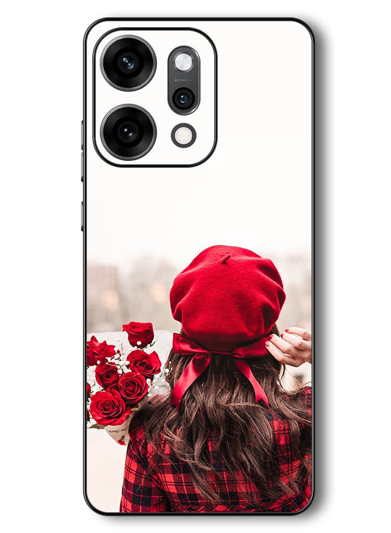 Theodor Case Compatible with Oppo Reno 14 Pro 6.83 Inch Protection Shockproof Bumper Cover Holding Flowers - Image 1