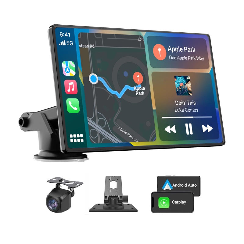 VUKARUAL 2026 Enhanced Carplay Screen for Car 7 HD Portable Carplay Android Auto with Bluetooth HD Backup Camera GPS Navigation Siri FM Radio AUX and Mirror Link Compatible with All Vehicles - Image 2