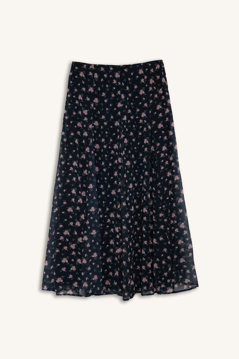 Defacto A Cut Printed Chiffon Skirt