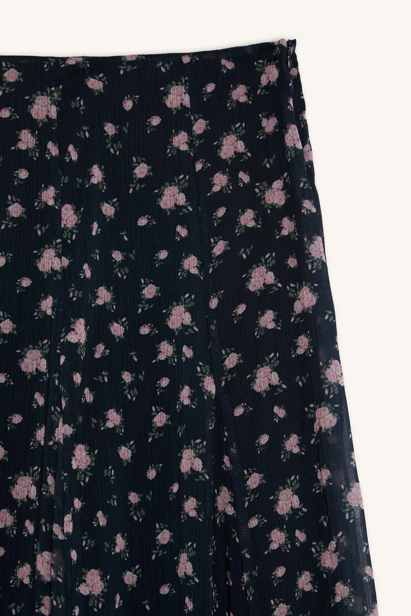 Defacto A Cut Printed Chiffon Skirt