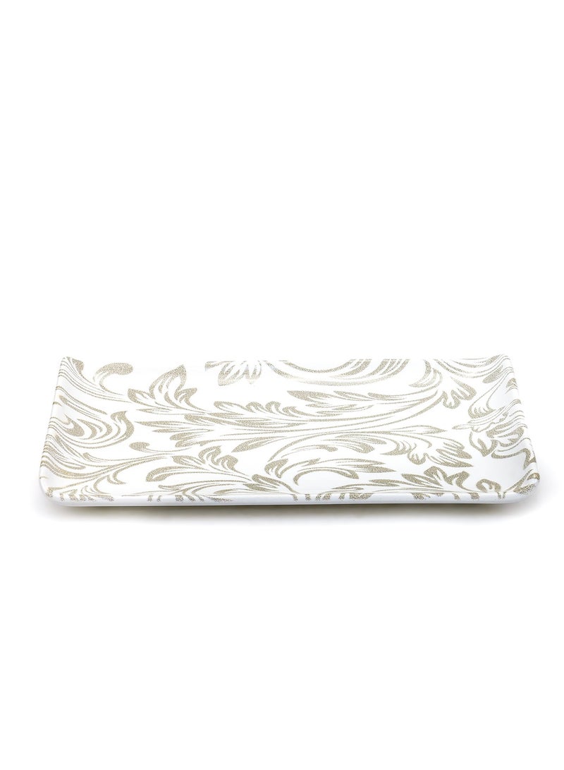 EDESSA Edessa Elana Ceramic Rectangle Serving Plate (White, 12.5 x 24cm, Set of 1)  - Image 2