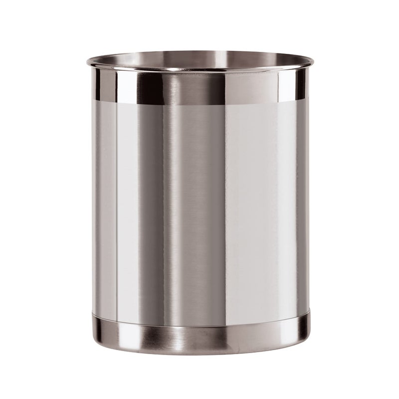Oggi Stainless Steel Utensil Holder - 5"" Diameter  Utensil Caddy  Weighted Base for Stability - Larger-Sized Utensil Crock and Countertop Utensil Organizer  Stainless Steel - Image 1