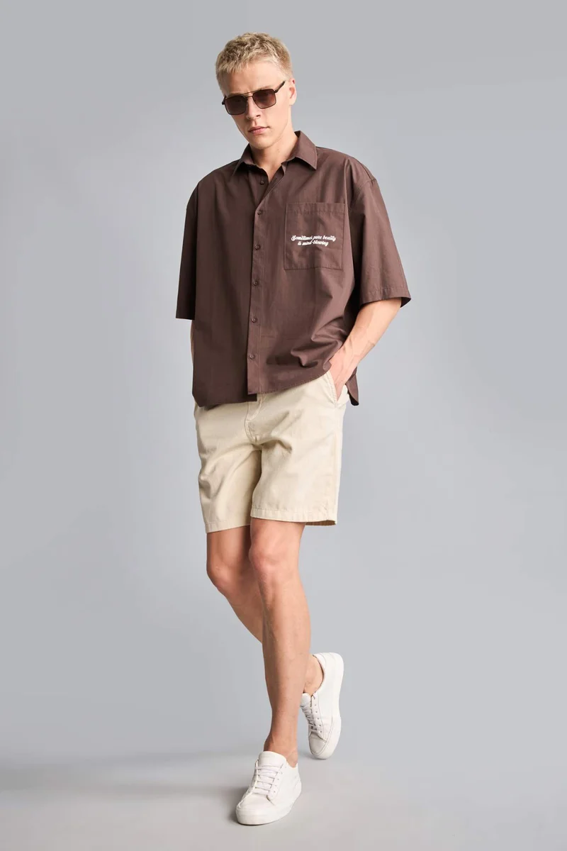 ديفاكتو Relax Fit Elastic Waist Bermuda Shorts