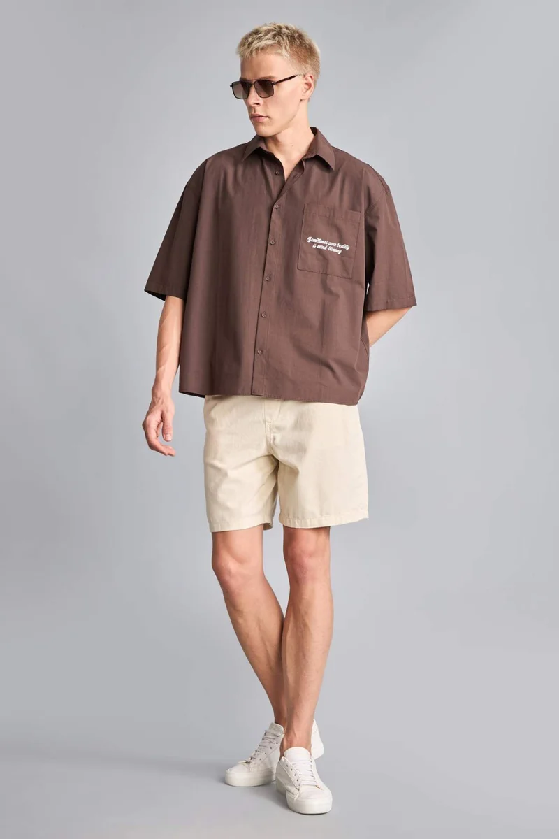 ديفاكتو Relax Fit Elastic Waist Bermuda Shorts