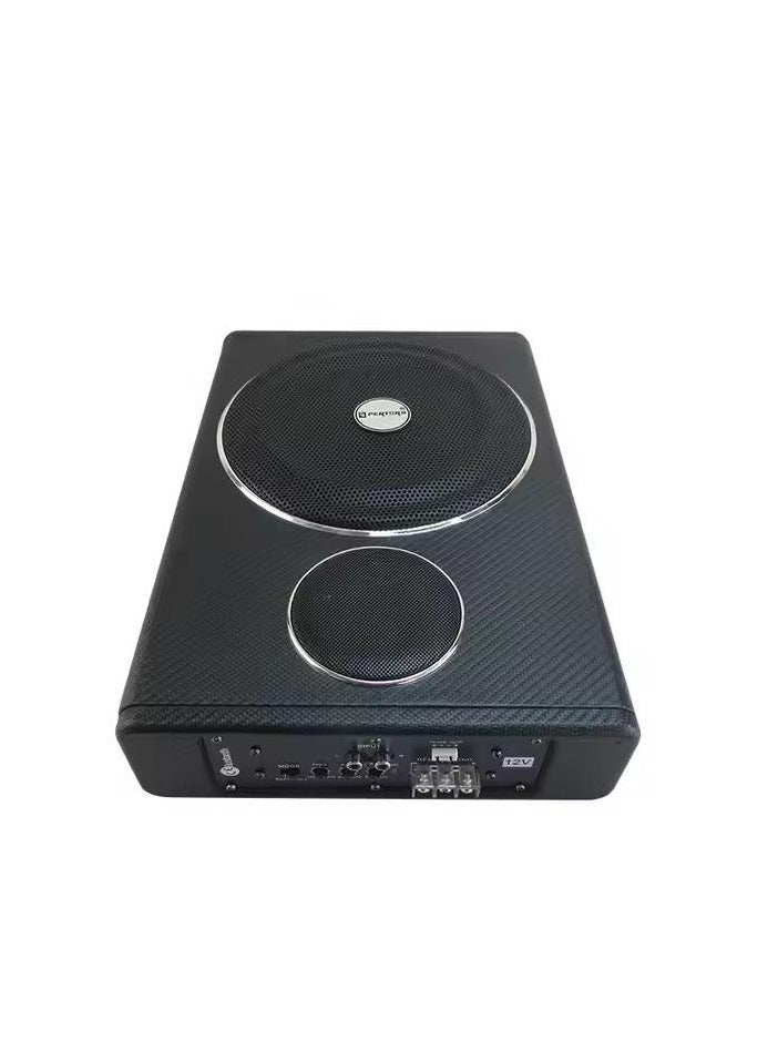 QPERTORS-Car Subwoofer, Active Car Subwoofer Suwbooni Wooden Material Model No. QP-H8BT with BT - Image 1