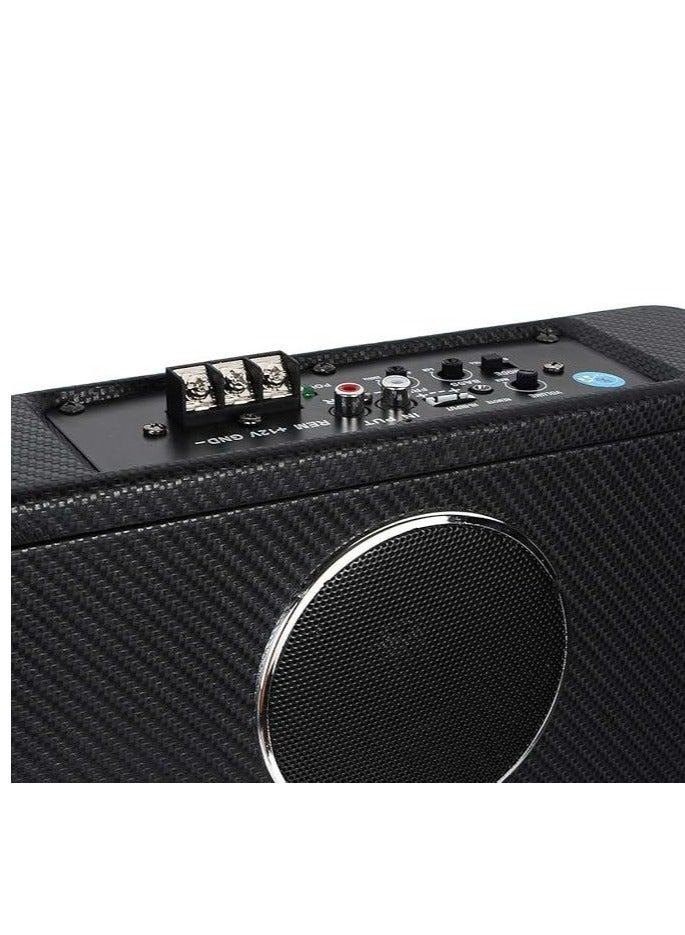 QPERTORS-Car Subwoofer, Active Car Subwoofer Suwbooni Wooden Material Model No. QP-H8BT with BT - Image 4