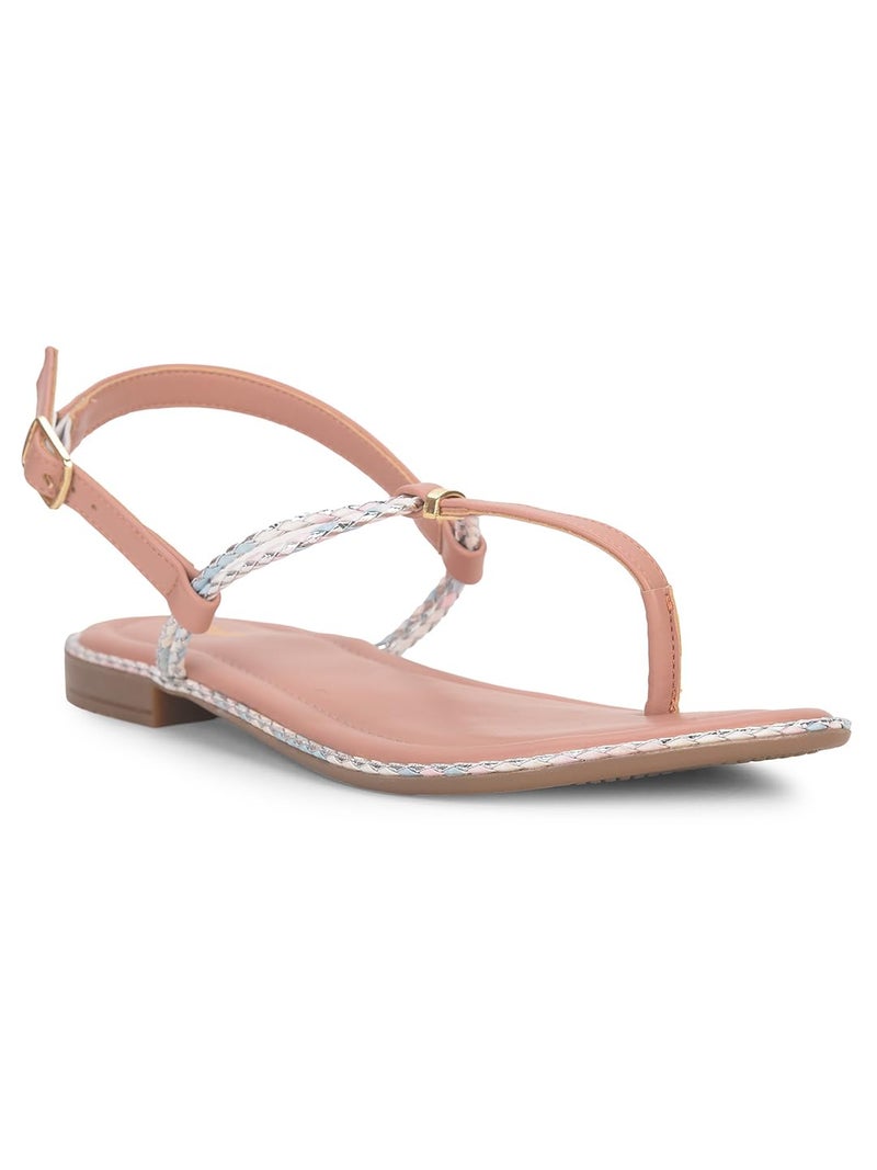 Bata Women Casual Flat Sandal - Beige (5 UK) - Image 1