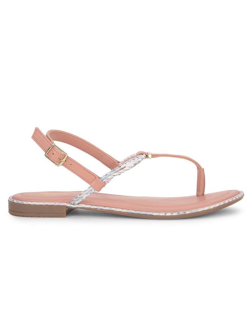 Bata Women Casual Flat Sandal - Beige (5 UK) - Image 2