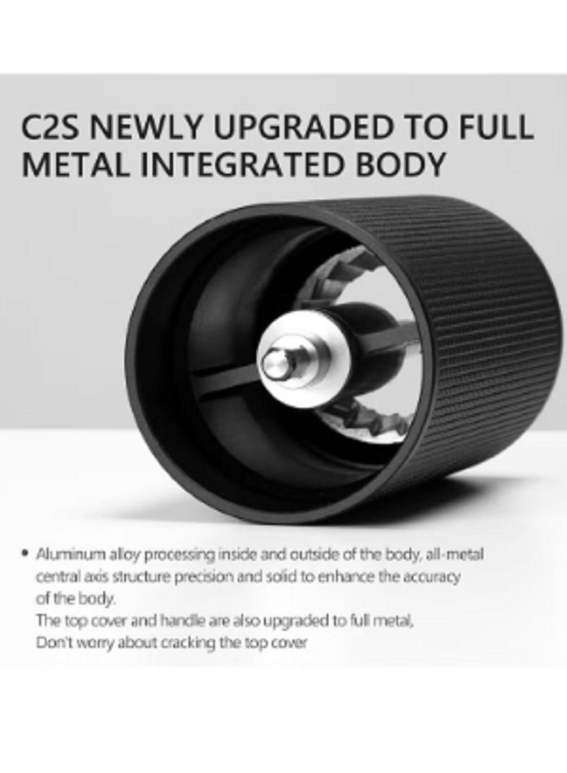 TIMEMORE Chestnut C2S Manual Coffee Grinder Stainless Steel S2C Conical Burr Coffee Grinder, Capacity 25g Hand Coffee Bean Grinder, Adjustable Grinder Setting, Double Bearing Positioning (Black) - Image 5