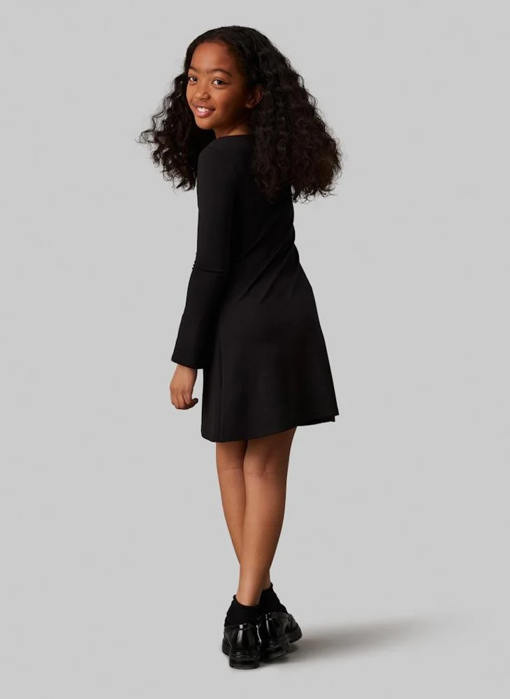 كالفن كلاين جينز PUNTO BOAT NECK LS DRESS