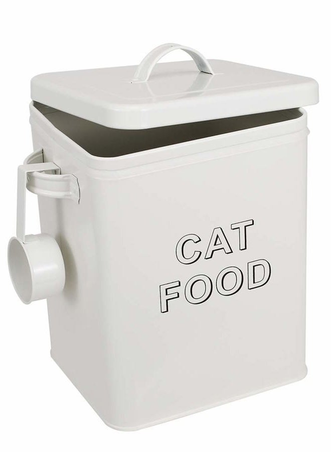 Morezi Cat Food Storage Container Farmhouse Pet Food Storage Containers with Lid and Scoop, Perfect Vintage Durable Canister Treats Tin for Kitchen Countertop, Shelf, Great Gift for Pet Owners - Cat Food - Image 1