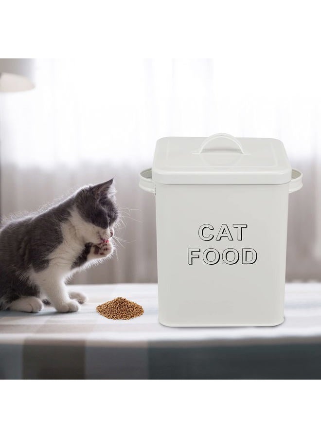 Morezi Cat Food Storage Container Farmhouse Pet Food Storage Containers with Lid and Scoop, Perfect Vintage Durable Canister Treats Tin for Kitchen Countertop, Shelf, Great Gift for Pet Owners - Cat Food - Image 5
