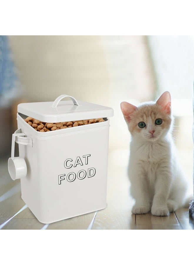 Morezi Cat Food Storage Container Farmhouse Pet Food Storage Containers with Lid and Scoop, Perfect Vintage Durable Canister Treats Tin for Kitchen Countertop, Shelf, Great Gift for Pet Owners - Cat Food - Image 2