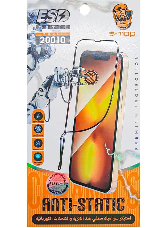 S-TOP Full Privacy Ceramic Screen Protector 3D Tempered Glass Film Hardness 9 Full Cover Anti Scratch Compatible With Iphone 13 Pro - Image 1