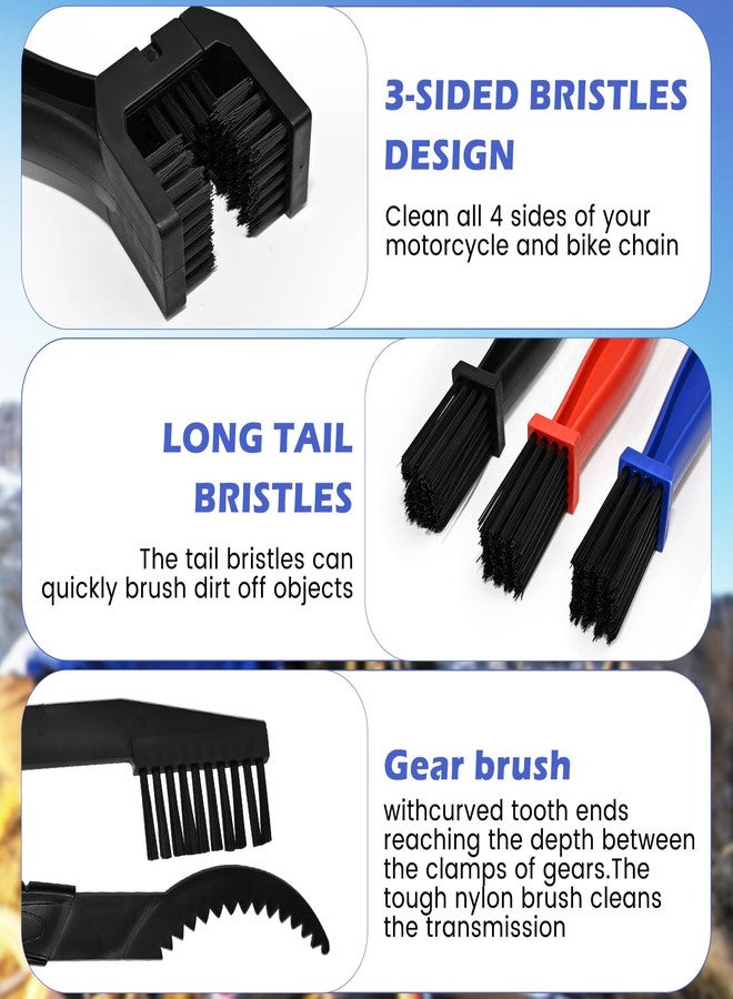 Taefuwr Bike or Motorcycle Chain Washer, Motorcycle Chain Gear Dirt Clean Brushes, Motorcycle Chain Brush Tool Set (3pcs) - Image 3