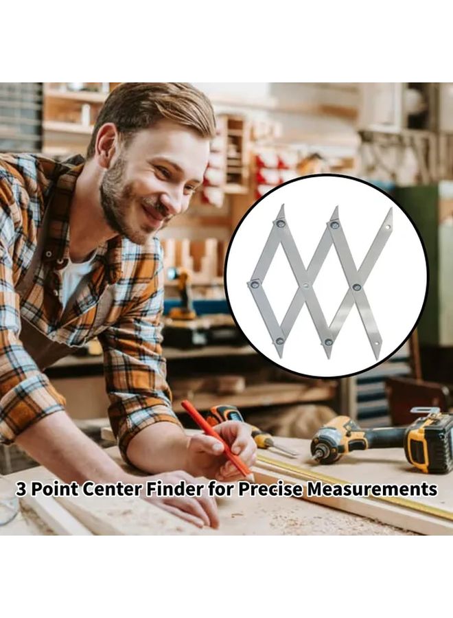 3 Point Heavy Duty Metal Center Finder Tool Precision Alignment With Measurement Scale - Image 3