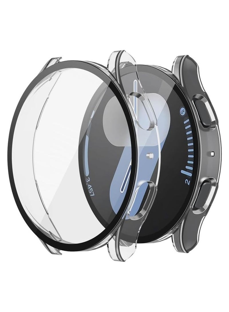 Hard PC Screen Protector Case for Samsung Galaxy Watch 7 44mm,Anti-Slip Ultra-thin Scratch Resistant Cover with Tempered Glass for Galaxy Watch7 44mm,Clear  - Image 1