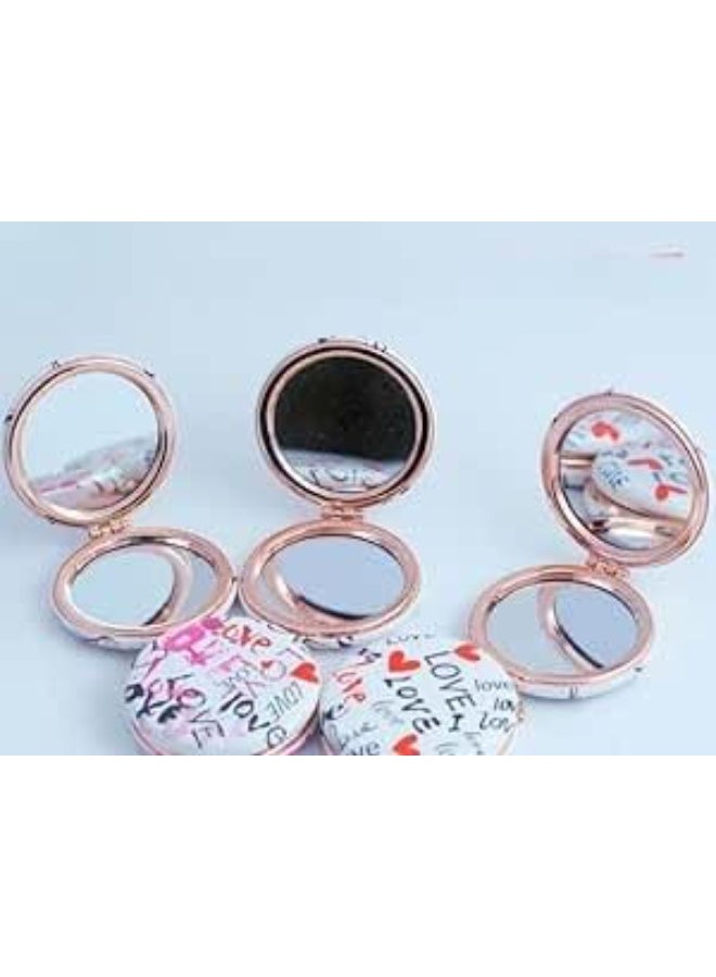 1 Piece Pocket Mirrors with Cute Pattern& Easy Makeup Application - Travel-Size Compact Mirrors - Perfect Makeup Accessories and Gifts - Image 1