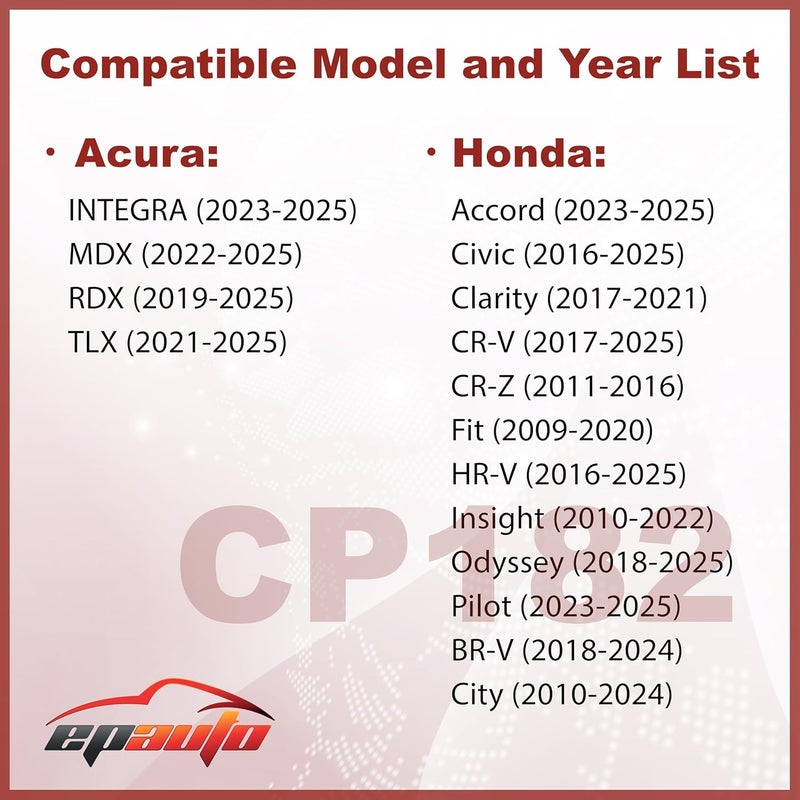 EPAuto [3-Pack] CP182 (CF11182) Cabin Air Filter Replacement for Honda Accord, Civic, CR-V, Fit, HR-V, Insight, Odyssey, Pilot, CR-Z, Clarity;Acura Integra,MDX,RDX,TLX - Fits Select Models 2009-2025 - Image 2