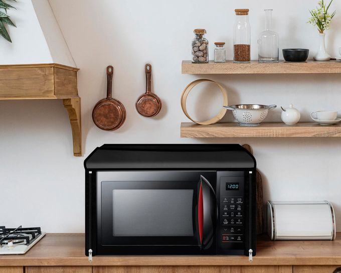 Vintage Pro Microwave Oven Cover Suitable for All Major Brands for Size 41X56X36CMS (Black) - Image 2