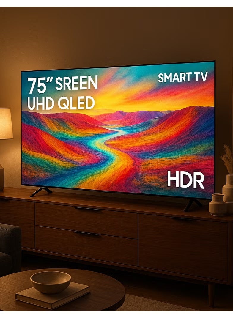 سرين شاشة 75 بوصة - سمارت - UHD - QLED - تصميم مسطح - نظام ويب أو إس - دقة 4K -  أسود -  SRET-75S4KWQ2 - Image 4