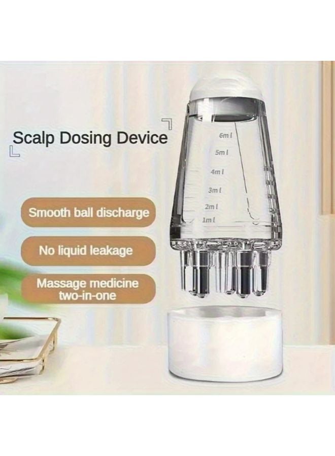 أمشاط تدليك فروة الرأس المحمولة 2 في 1 باللون الأبيض مع مشط تطبيق زيت الشعر للعناية بالقشرة - Image 5