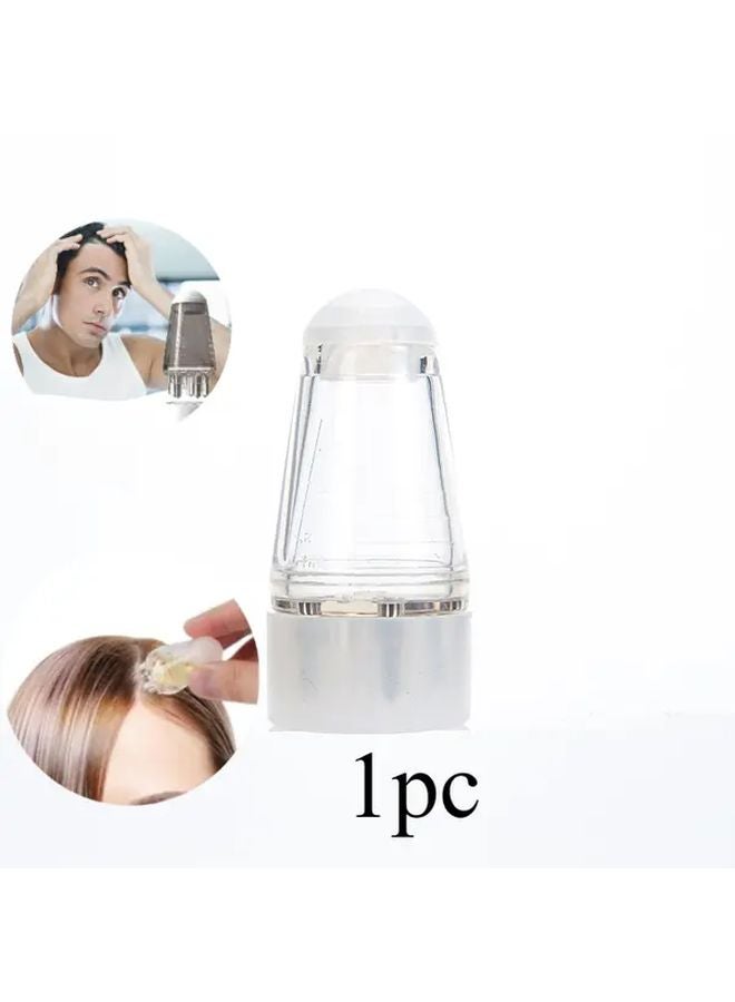 أمشاط تدليك فروة الرأس المحمولة 2 في 1 باللون الأبيض مع مشط تطبيق زيت الشعر للعناية بالقشرة - Image 1