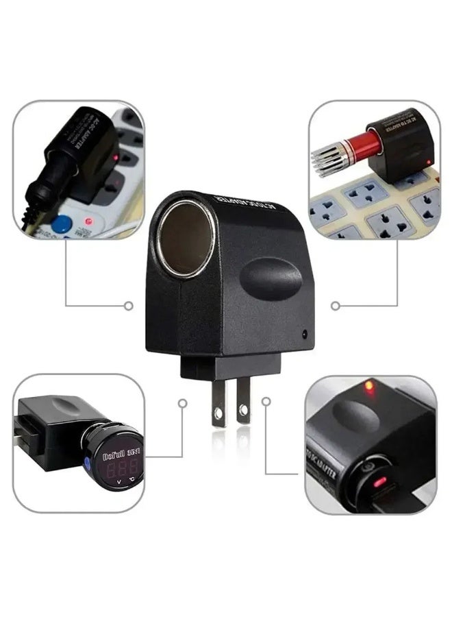 Household Power Converter (220V to 12V) - EU Plug to Car Cigarette Lighter Socket Adapter | Drive Your 12V Car Accessories & Devices Directly at Home | Compatible with Inflators, Vacuums, Chargers & Scanners. - Image 1