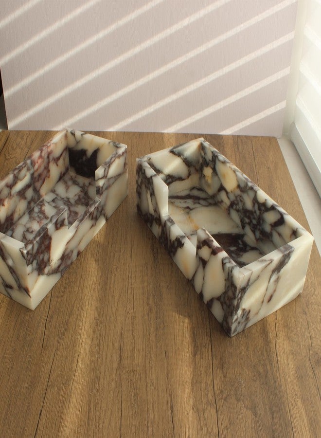 Natust Natural Calacatta Viola Marble Napkin Holder, Guest Towel Holder, Paper Hand Basket for Bathroom/Kitchen/Restaurant - Image 5