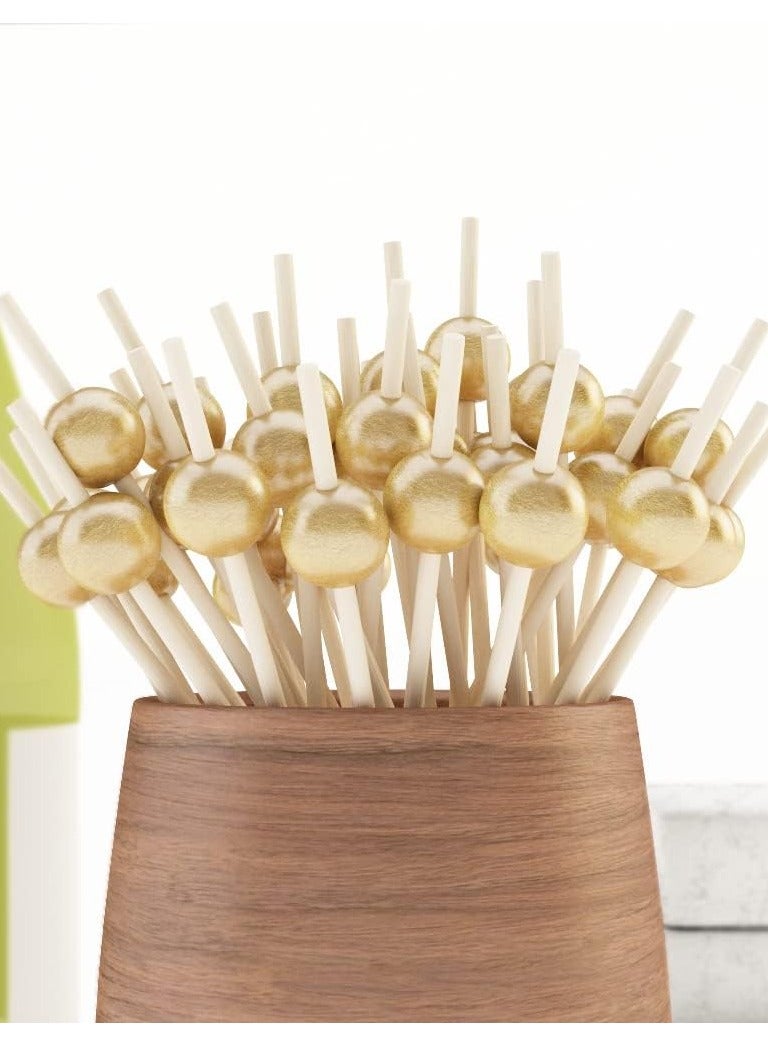 Bamboo Chopsticks Set with Luxury Gold Pearl Finish - 100 Pieces, Perfect for Weddings and Parties - Image 5