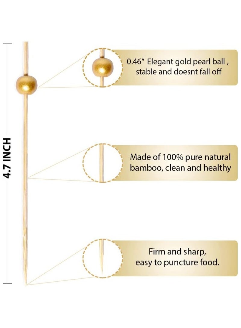 Bamboo Chopsticks Set with Luxury Gold Pearl Finish - 100 Pieces, Perfect for Weddings and Parties - Image 2