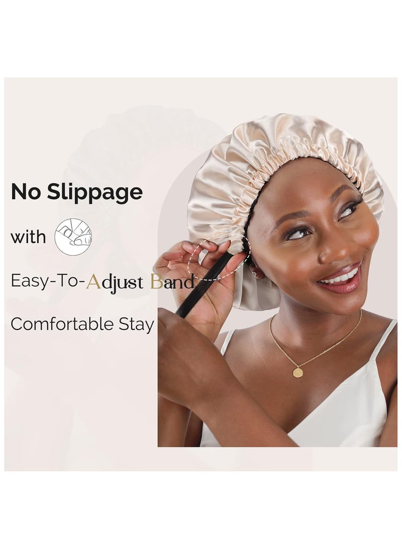Totti Satin Hair Bonnet For Sleeping, Natural Curly