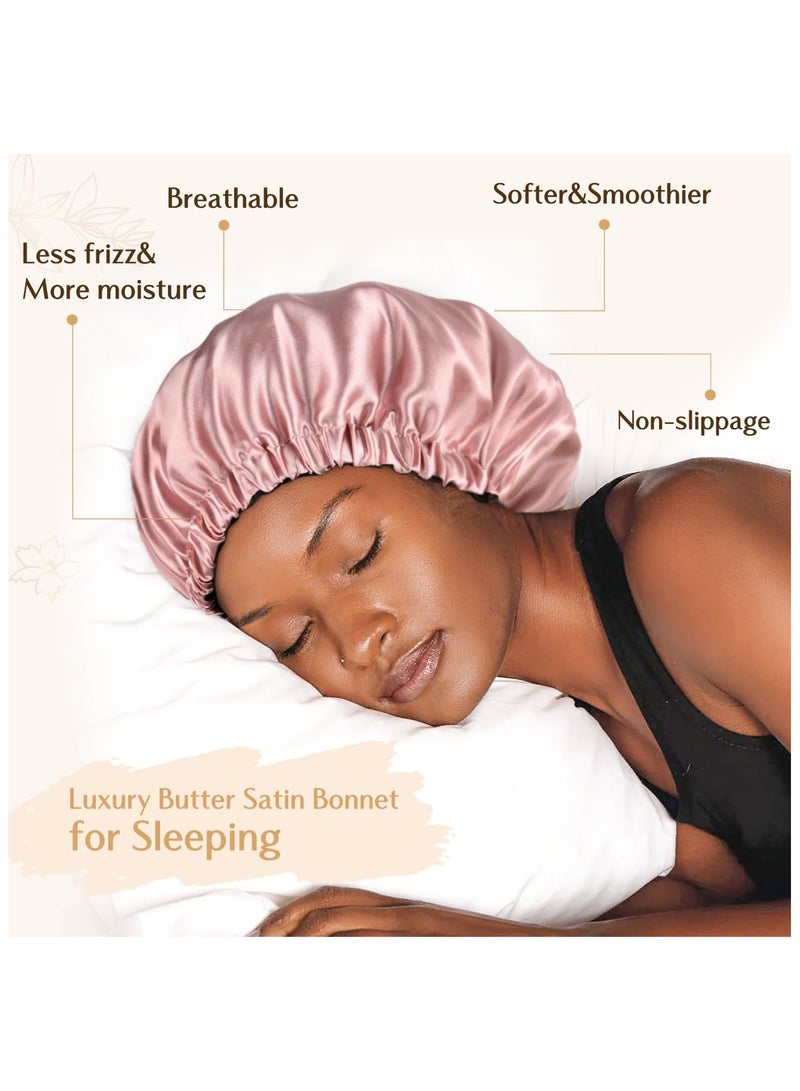 Totti Satin Hair Bonnet For Sleeping, Natural Curly